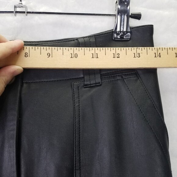 Maeve Colette Pants Women's Sz 0 Black Faux Leather Wide Leg Anthropologie 28x31 - Picture 14 of 16